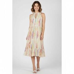 Black Tape Cotton Printed Dress